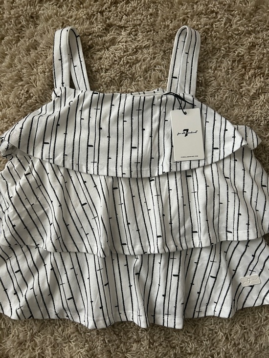 7 For All Mankind Other - NWT 7 For All Mankind White Tiered Ruffle Tank Top Size M